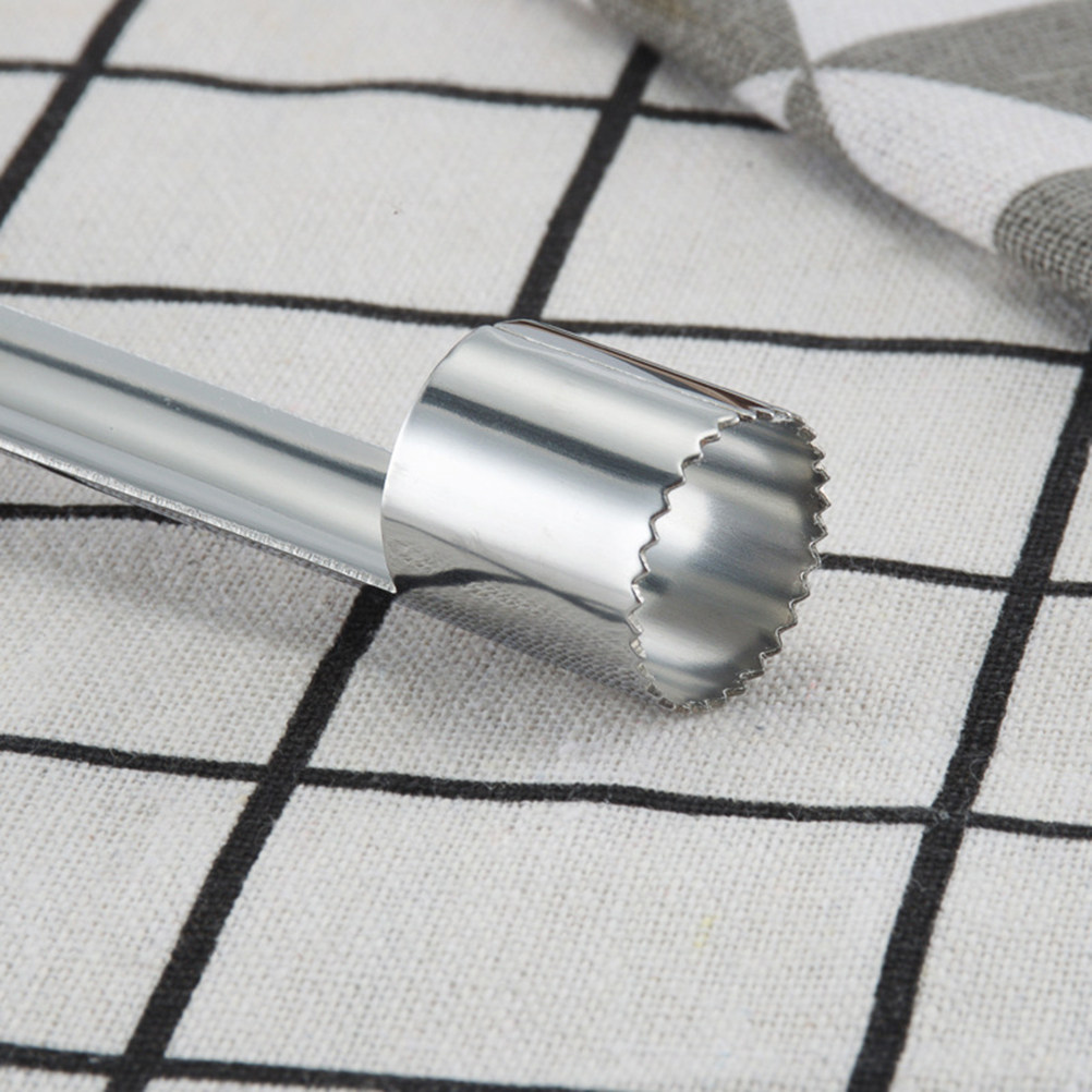 Kitchen Gadgets Kitchen - 2個入り、ステンレス製、切れ味の良い鋸歯状の果物の芯抜き器。トマト、梨、パイナップルなどの果物の芯を簡単に取り除くためのキッチン用便利グッズ。