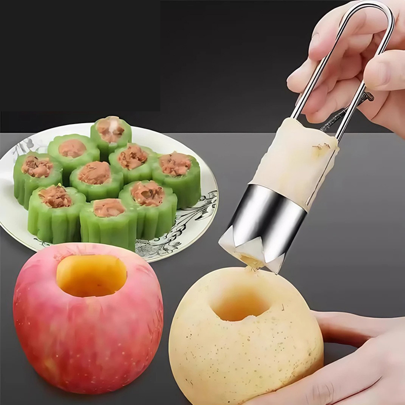 Kitchen Gadgets Kitchen - ステンレス鋼フルーツコアリムーバーアップル梨ピーマンピッター抽出ツール多用途野菜コアプラーキッチンガジェット