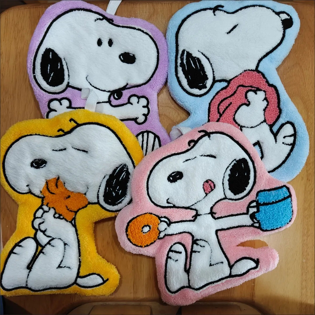 Kitchen Gadgets Aliexpress - 2026年新作 かわいいスヌーピー 吊り下げ式ハンドタオル 漫画風キュートな吸水性コーラルフリース キッチン速乾 シャワー用品