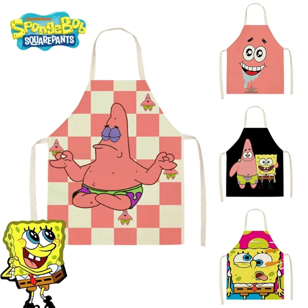 Kitchen Gadgets Latest - スポンジボブ パトリック キッチンエプロン 大人用 リネンビブ アニメ