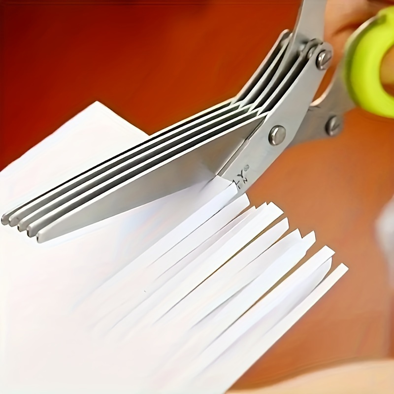 Herb Scissors 5 Blade - 5枚刃シュレッダーはさみ、紙、ハーブ、オフィス、キッチン、工芸用の多層ステンレス鋼製シャー