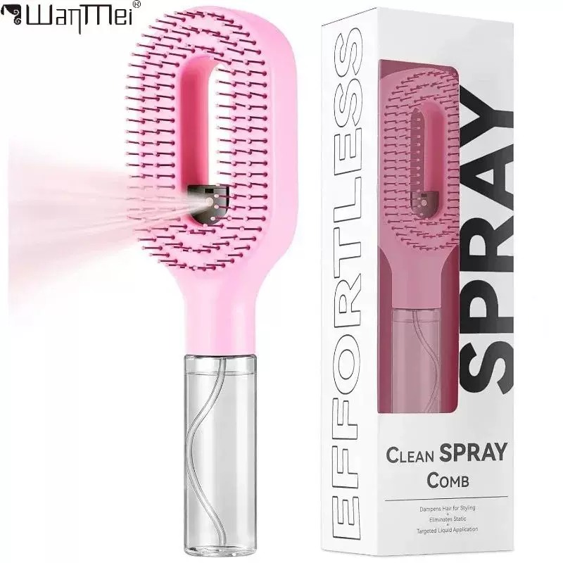 Kitchen Gadgets Oil Spray - 2in1スプレーヤーコーム、もつれ解消頭皮マッサージヘアブラシ、スプレーボトル付き、エッセンシャルオイルウォーターミストスプレーブラシ、静電気防止、夏用