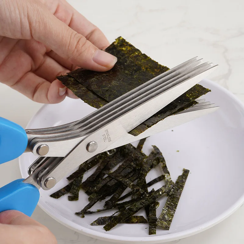Herb Scissors 5 Blade - 5 刃ハーブはさみ多機能多層ステンレス鋼ナイフキッチンはさみネギカッターキッチンアクセサリー