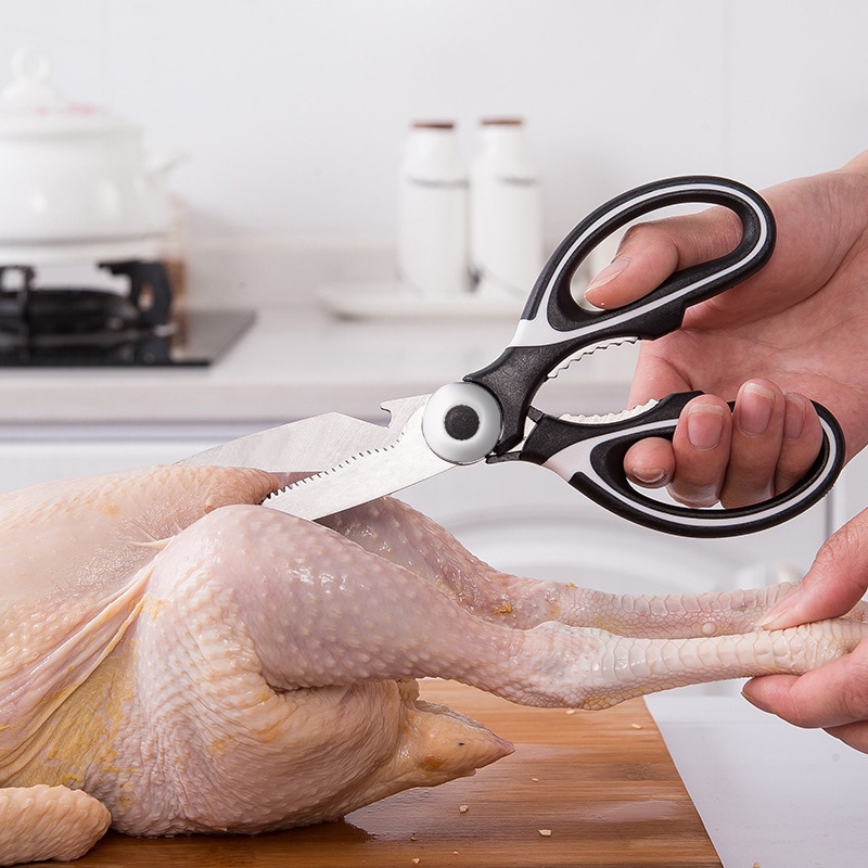 Kitchen Gadgets Latest - はさみステンレス鋼キッチン家庭用骨はさみ手羽先魚チョッパー栓抜きクリップクルミキッチンツール