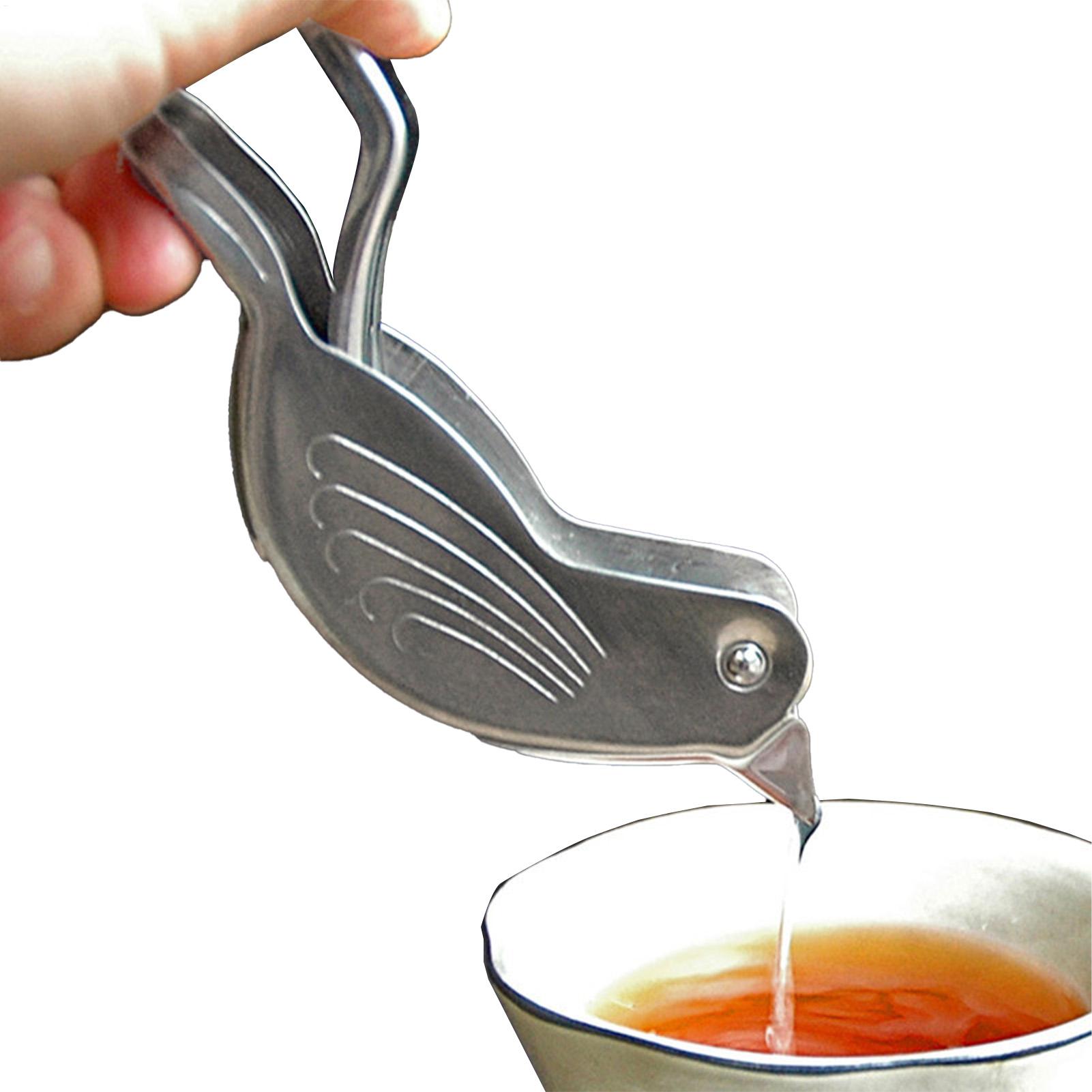 Kitchen Gadgets Juicer - シルバー鳥の形のレモンジューサーステンレス鋼手動シトラス絞り器ライムとレモン用ポータブルキッチンツール