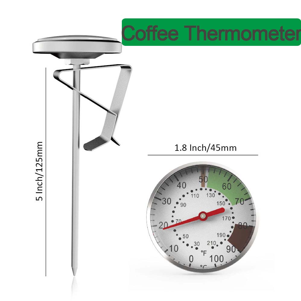 Kitchen Gadgets Latest - 0-100 ° C 食品温度計ステンレス鋼コーヒーミルク温度計調節可能なクランプキッチン食品調理ドリンクツールアクセサリー