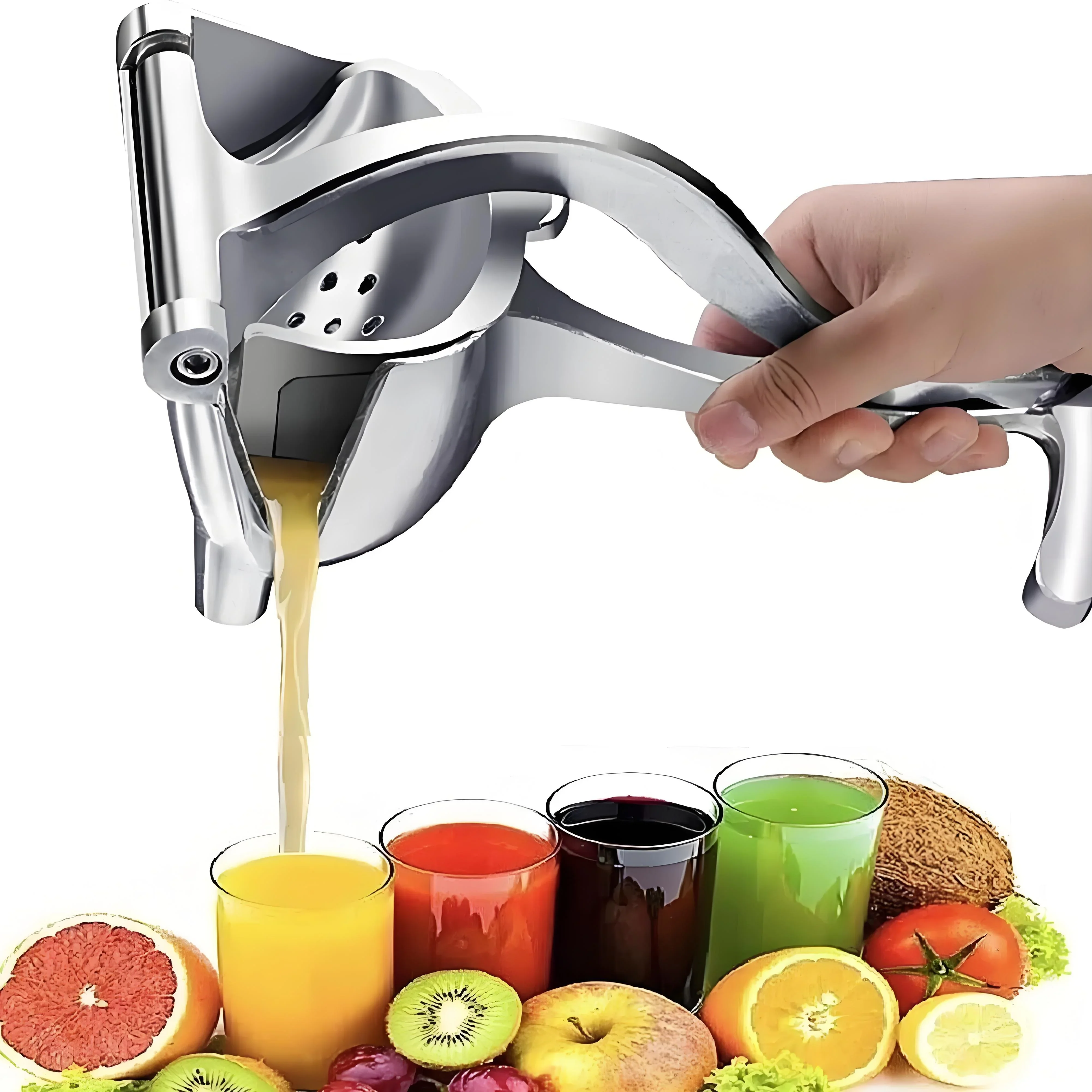 Kitchen Gadgets Juicer - 3-in-1 高耐久手動レモンジューサー – キッチンとバーテンダー用のマルチプレス柑橘類絞り器 (滑り止めグリップ)