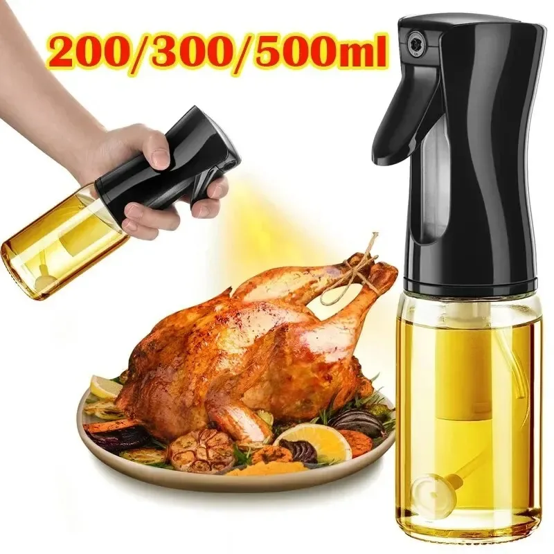 Kitchen Gadgets Oil Spray - 1Pc 200/300/500 ミリリットルオイルスプレーポットキッチン家庭用食用オリーブオイルスプレーボトル噴霧ミスティオイルタンクエアフライヤースプレーボトル