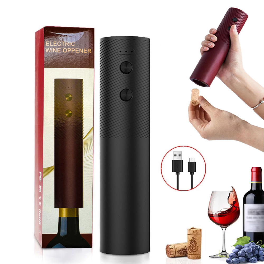 Kitchen Gadgets Latest - 電動ワインボトルオープナー自動赤ワインコルク抜き充電式ワインオープナーワンクリックボタンワインツールキッチン製品