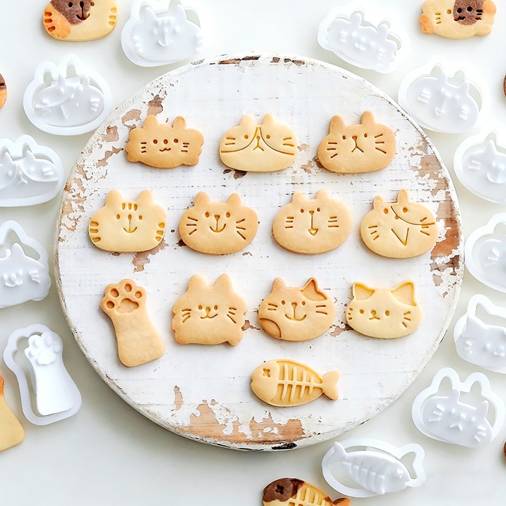 Kitchen Gadgets Website - かわいい子猫DIYスタンプクッキーカッター焼き型ベーキングアクセサリーキッチンベーキング用