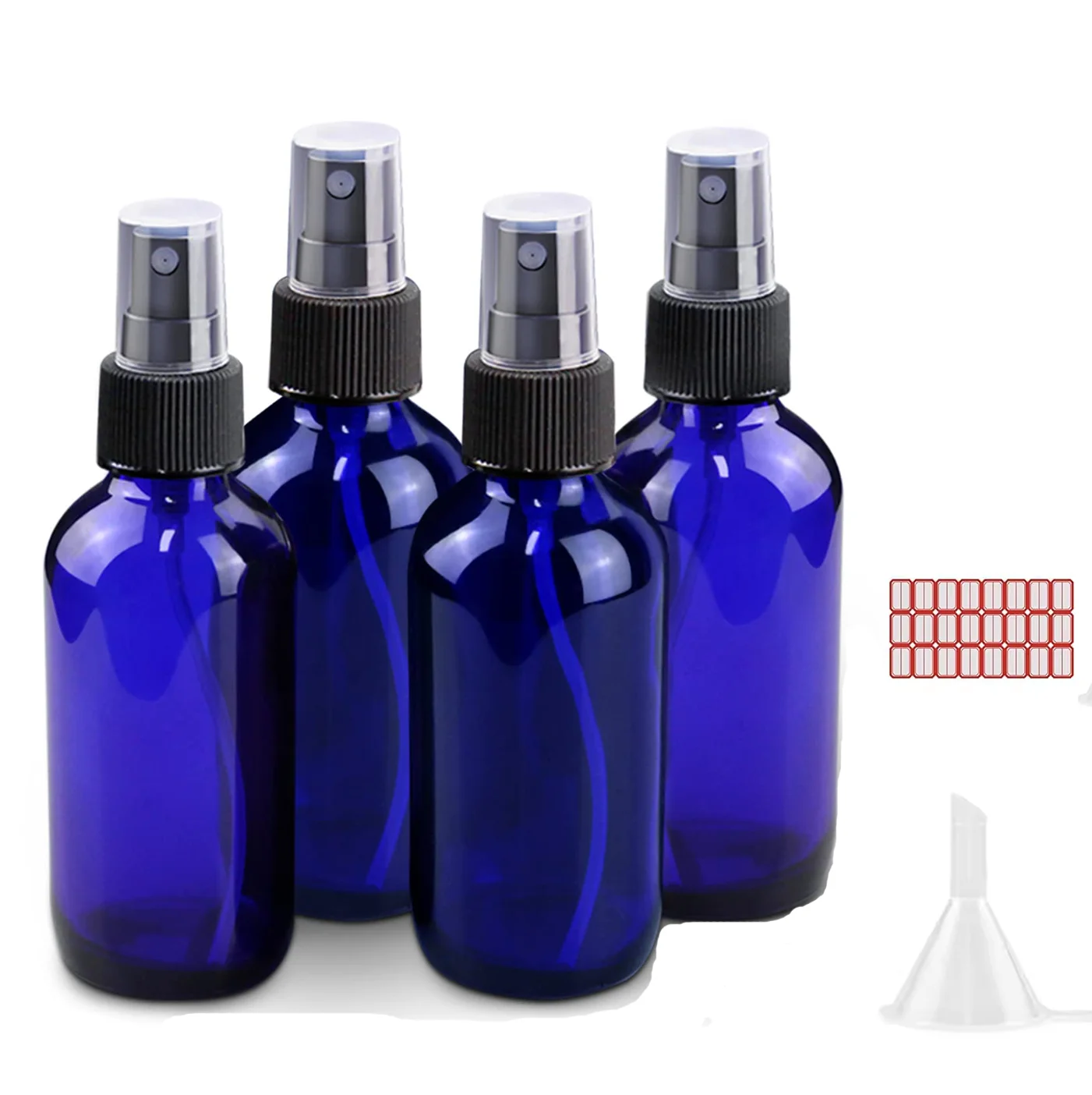 Kitchen Gadgets Oil Spray - 1 ピース 5 ミリリットル/100 ミリリットルブルーガラススプレーボトルミスト噴霧器付きエッセンシャルオイル詰め替えポータブル旅行