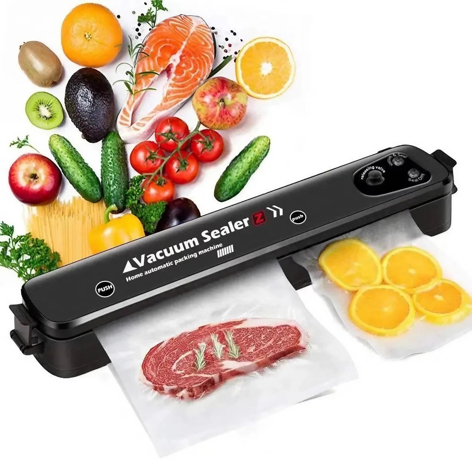 自動真空シーラーマシン ポータブルフードセーバー 15枚の袋 - Kitchen Gadgets Men のレビューと価格