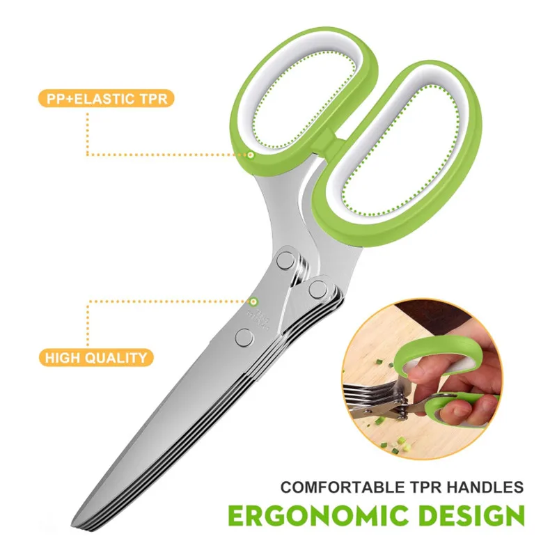ハーブはさみステンレス鋼5枚刃キッチンはさみ家庭用野菜カッタ - Herb Scissors 5 Blade のレビューと価格