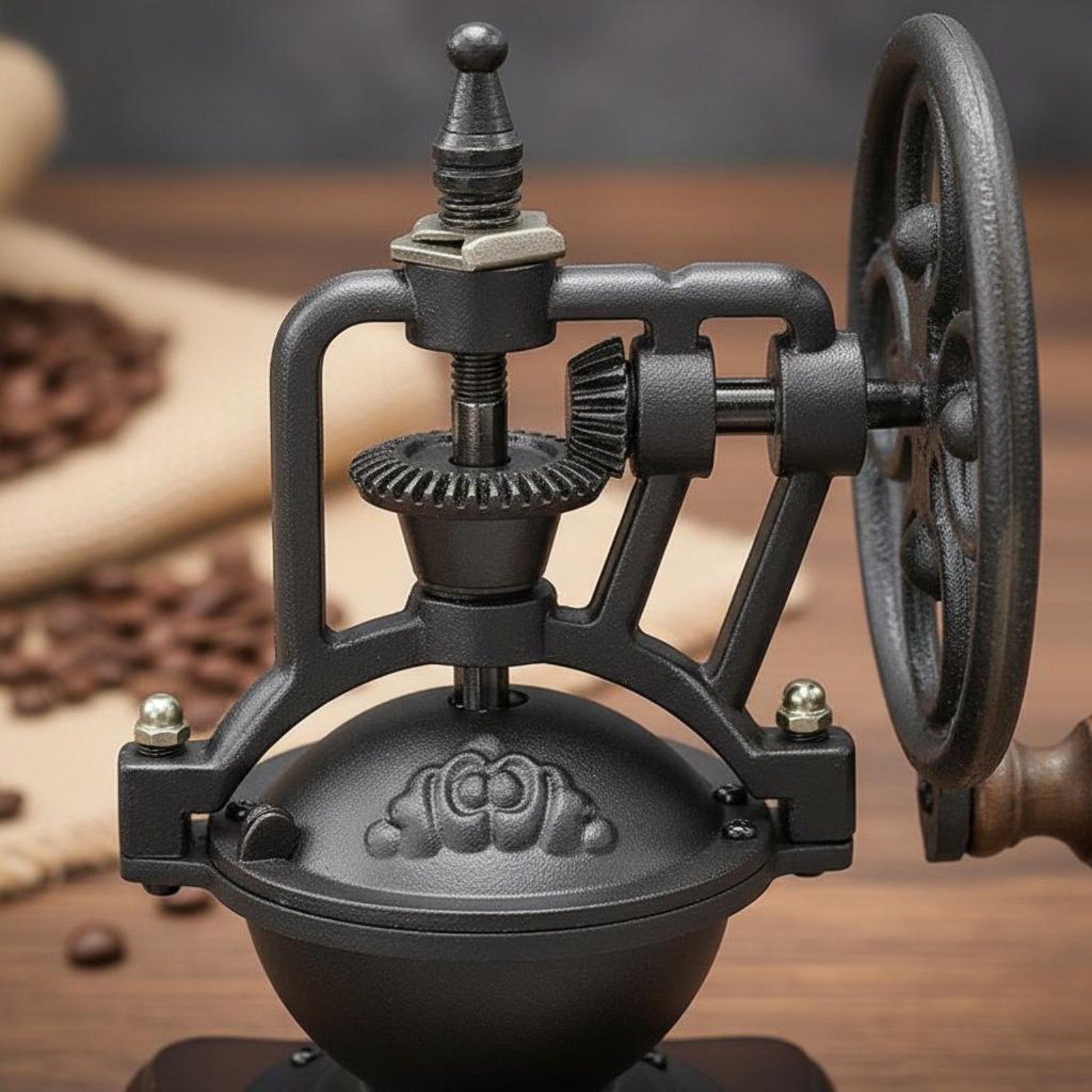 手動アミューズメントホイールコーヒーグラインダー鋳鉄製ヴィン - Kitchen Gadgets Vintage のレビューと価格