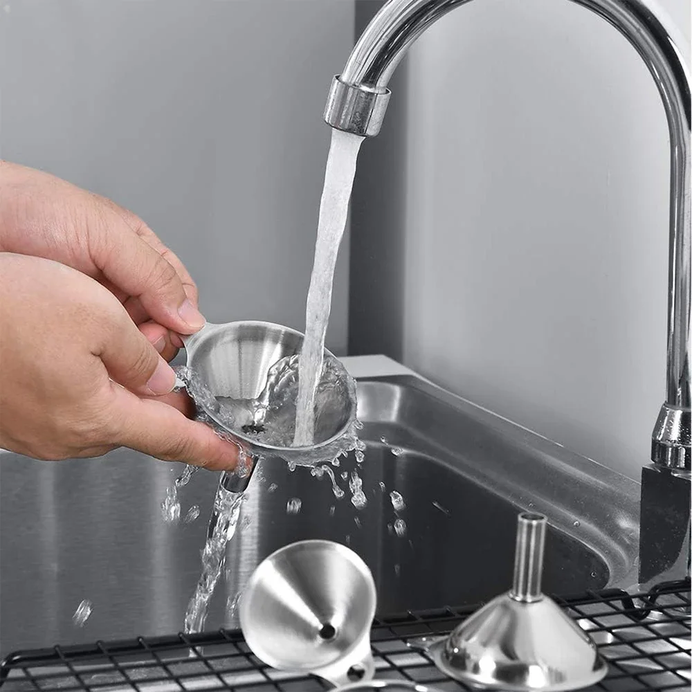 3 個のステンレス鋼キッチン漏斗セットボトル充填用ミニ金属漏 - Kitchen Gadgets Latest のレビューと価格