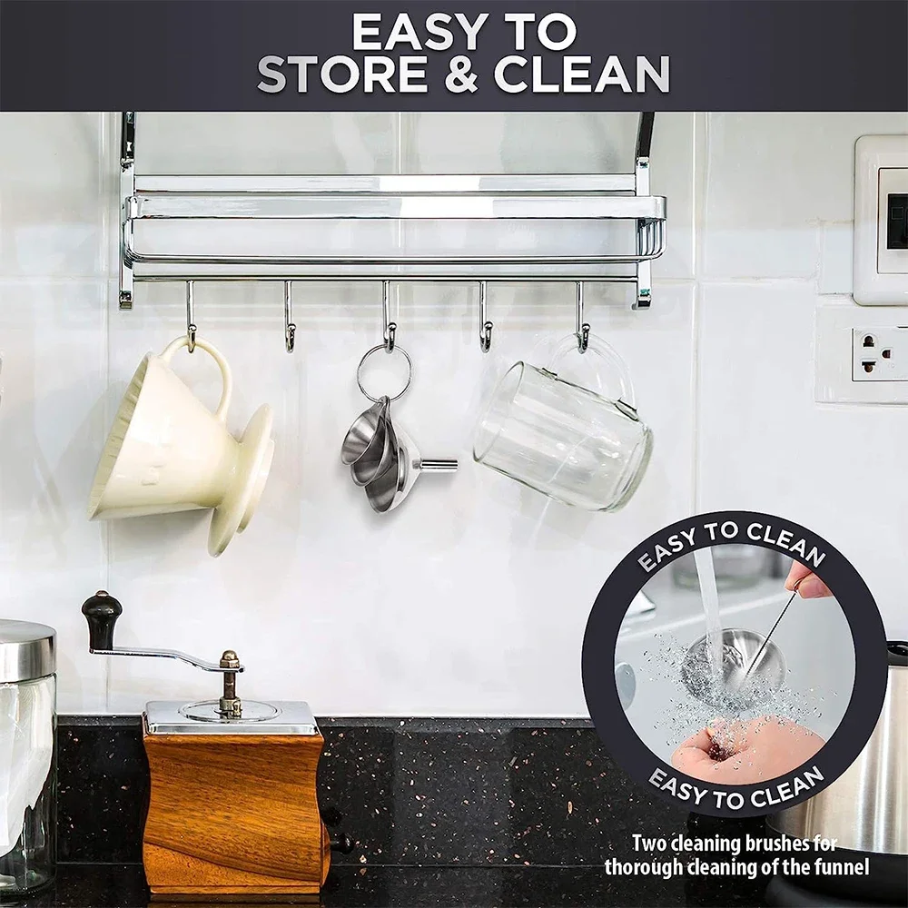 3 個のステンレス鋼キッチン漏斗セットボトル充填用ミニ金属漏 - Kitchen Gadgets Latest のレビューと価格