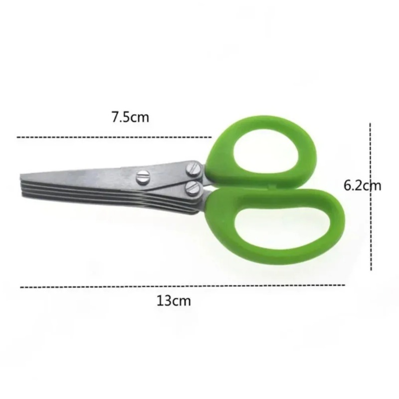 時間節約ハーブはさみ 5枚刃 ステンレス製ネギカッター 手動 - Herb Scissors 5 Blade のレビューと価格