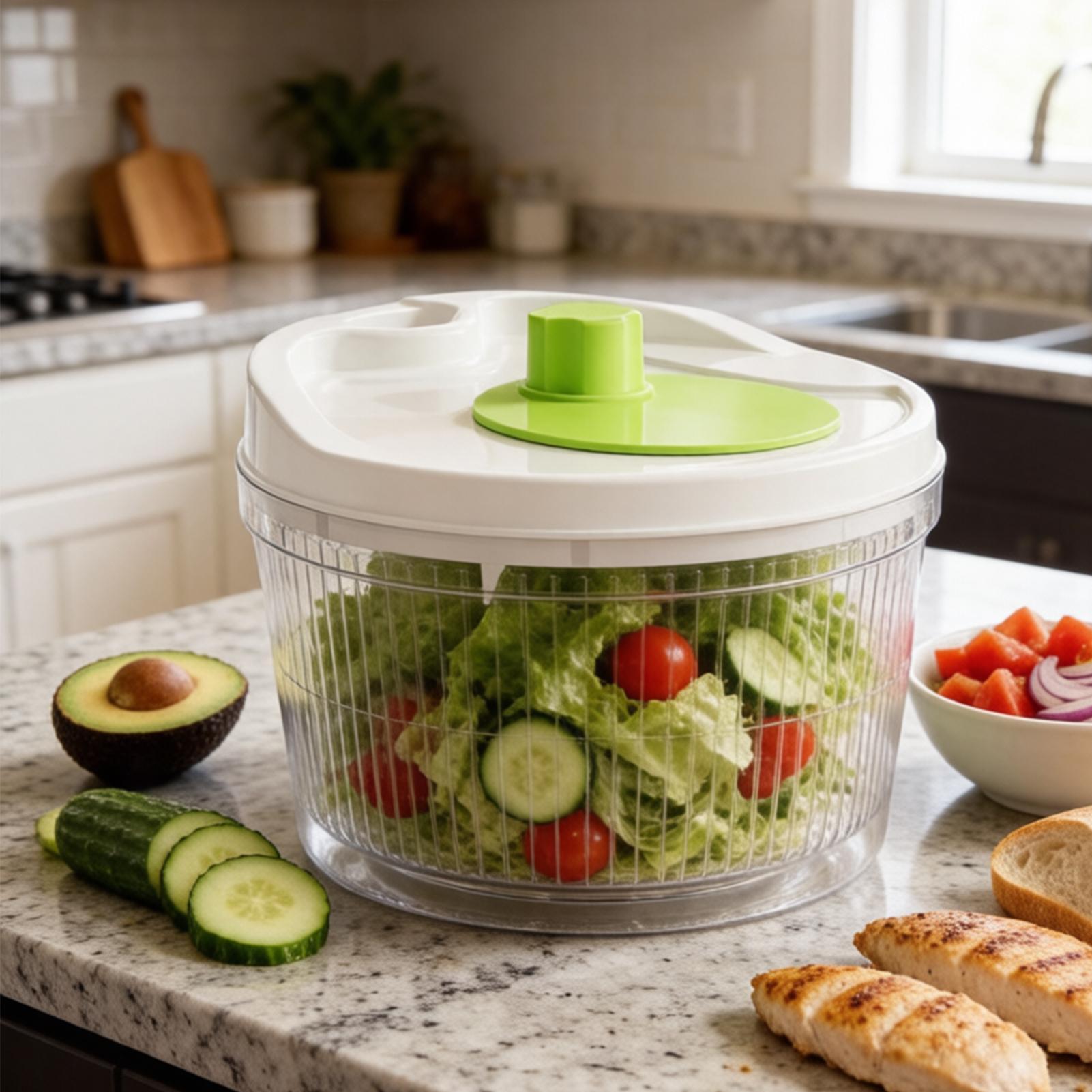 レタス水切りバスケット 多機能家庭用手動野菜脱水機 - フル - Vegetable Kitchen Gadgets のレビューと価格