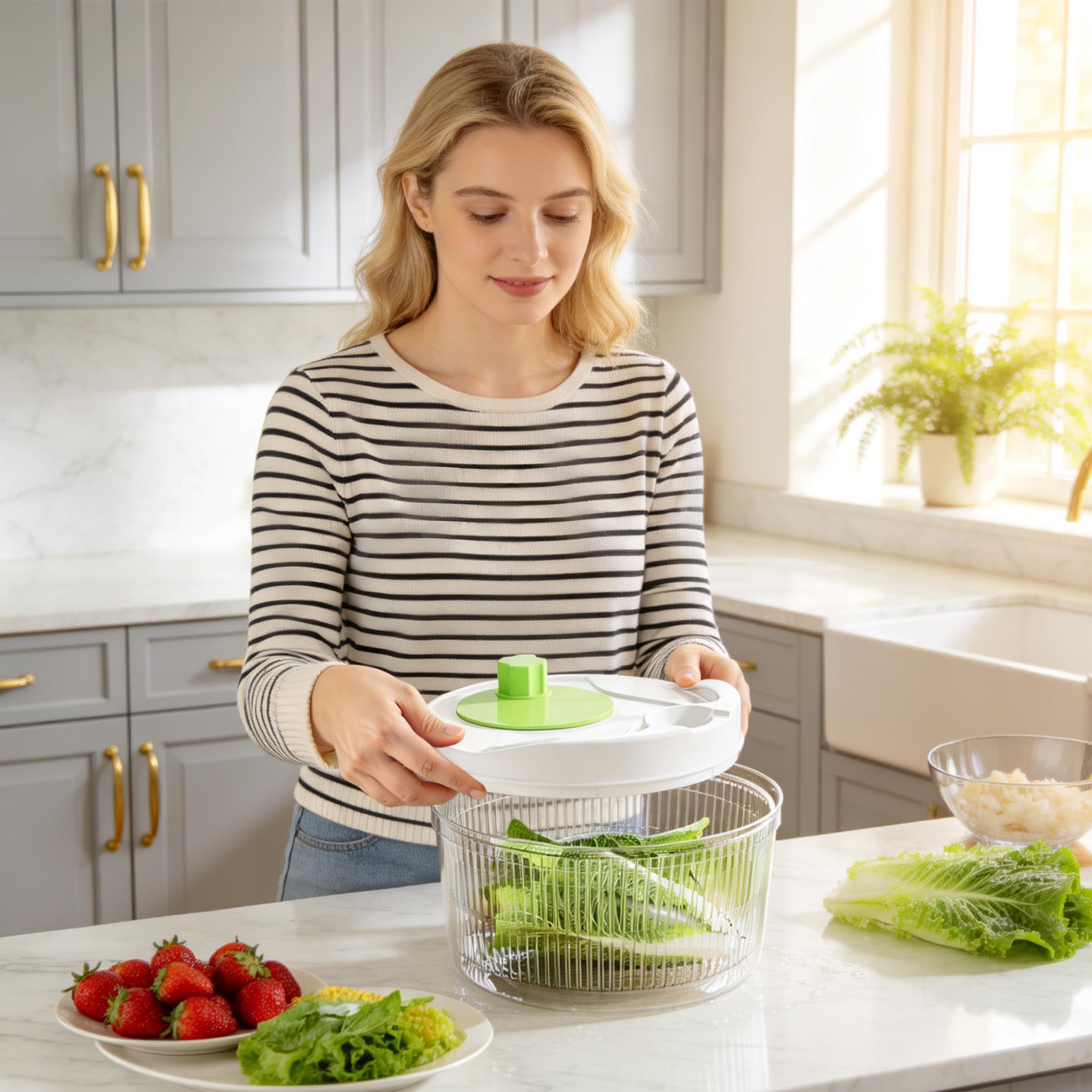 レタス水切りバスケット 多機能家庭用手動野菜脱水機 - フル - Vegetable Kitchen Gadgets のレビューと価格