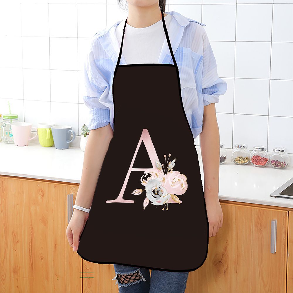 カスタムレタープリントエプロン 花柄、女性と男性のためのファ - Kitchen Gadgets Trending のレビューと価格