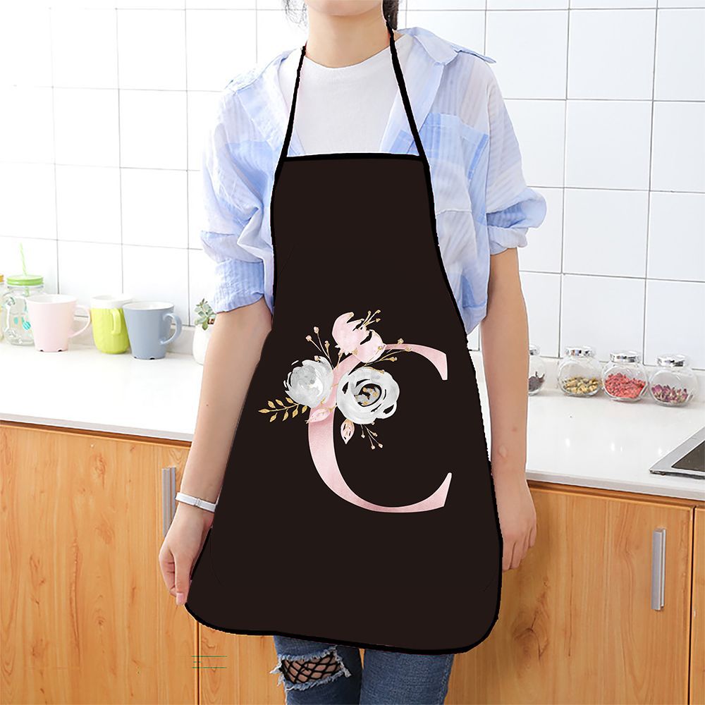 カスタムレタープリントエプロン 花柄、女性と男性のためのファ - Kitchen Gadgets Trending のレビューと価格