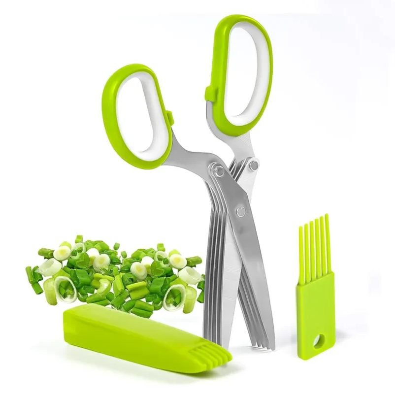 ハーブはさみステンレス鋼5枚刃キッチンバサミ家庭用野菜カッタ - Herb Scissors 5 Blade のレビューと価格