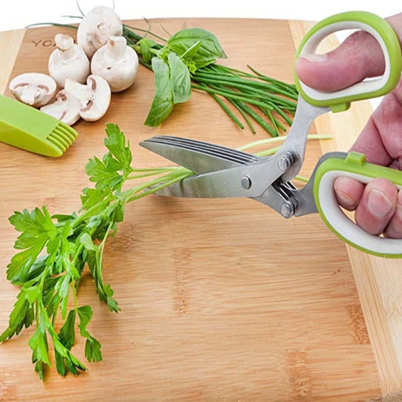 5枚刃付きハーブはさみ キッチンガジェット カッター チョッ - Herb Scissors 5 Blade のレビューと価格