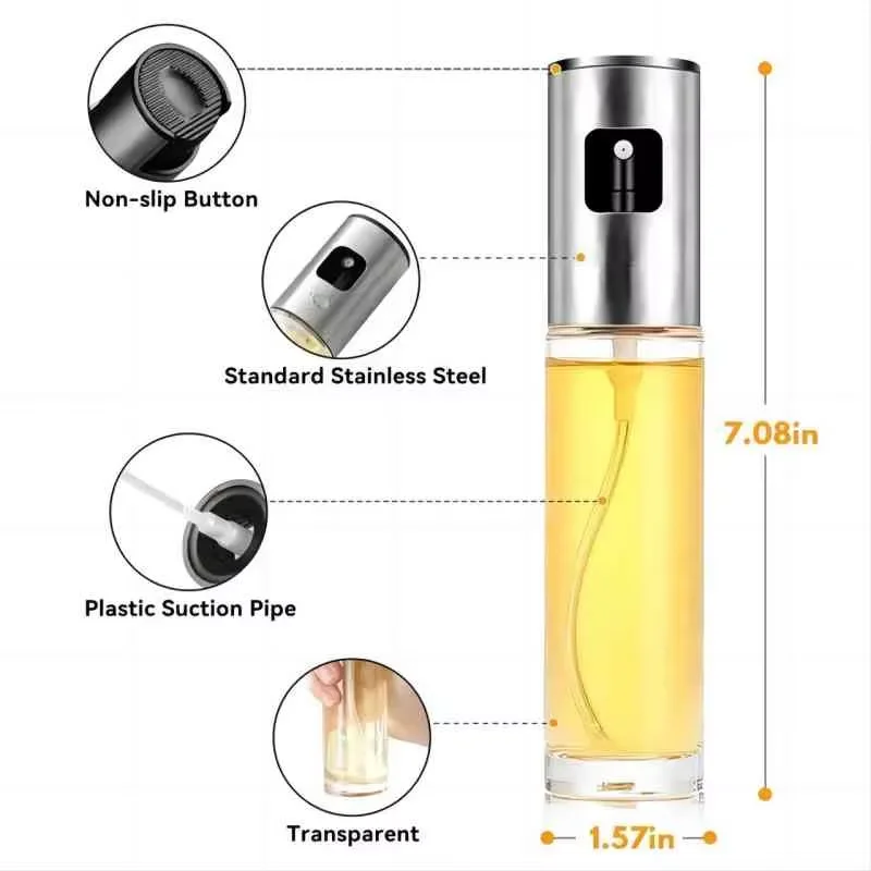ガラス製オイルスプレーヤー、料理用オリーブスプレーミスター、 - Kitchen Gadgets Oil Spray のレビューと価格