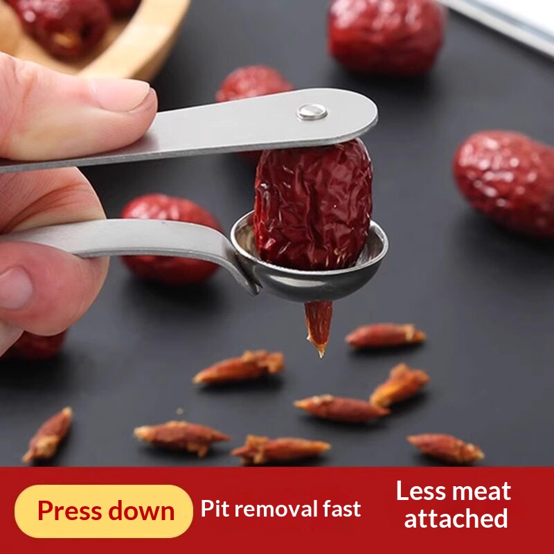 ステンレス製ナツメ種抜き器、手動デーツ種抜き器、携帯用チェリ - Kitchen Gadgets Kitchen のレビューと価格