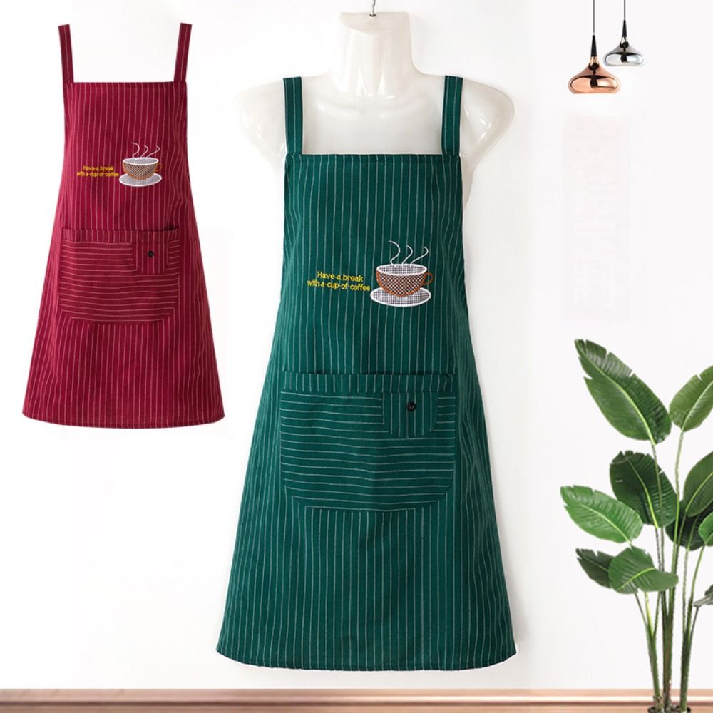 女性用ノースリーブキッチンエプロン,コットン,ストライプ,フ - Kitchen Gadgets Trending のレビューと価格
