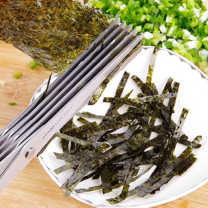 多機能ネギはさみ、寿司細断ネギカットハーブスパイス、調理器具 - Herb Scissors 5 Blade のレビューと価格
