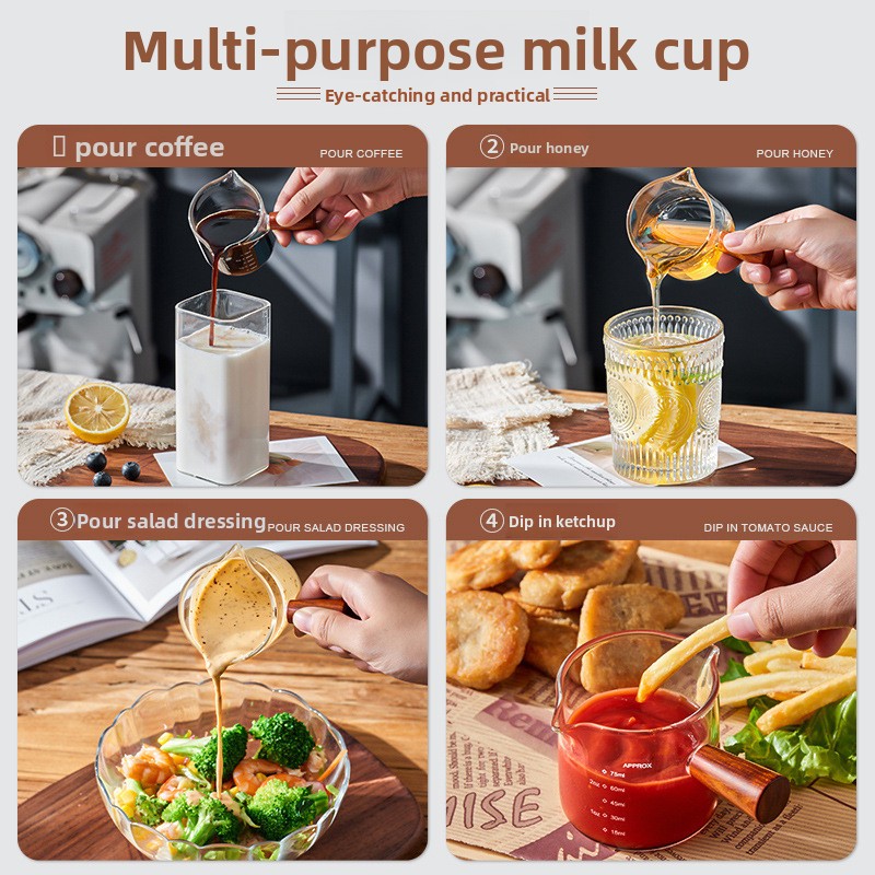 耐熱ガラス製計量カップ 木製ハンドル ミニピッチャー エスプ - Kitchen Gadgets Kitchen のレビューと価格