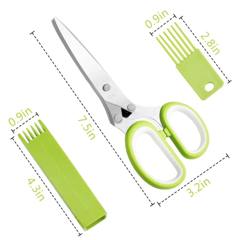 ハーブはさみステンレス鋼5枚刃キッチンはさみ家庭用野菜カッタ - Herb Scissors 5 Blade のレビューと価格
