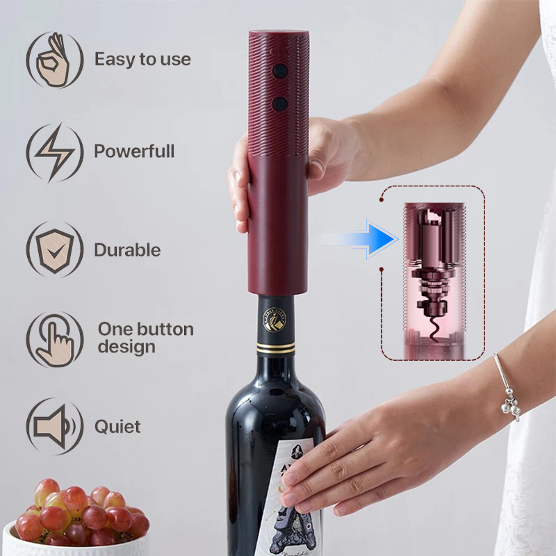 電動ワインボトルオープナー自動赤ワインコルク抜き充電式ワイン - Kitchen Gadgets Latest のレビューと価格