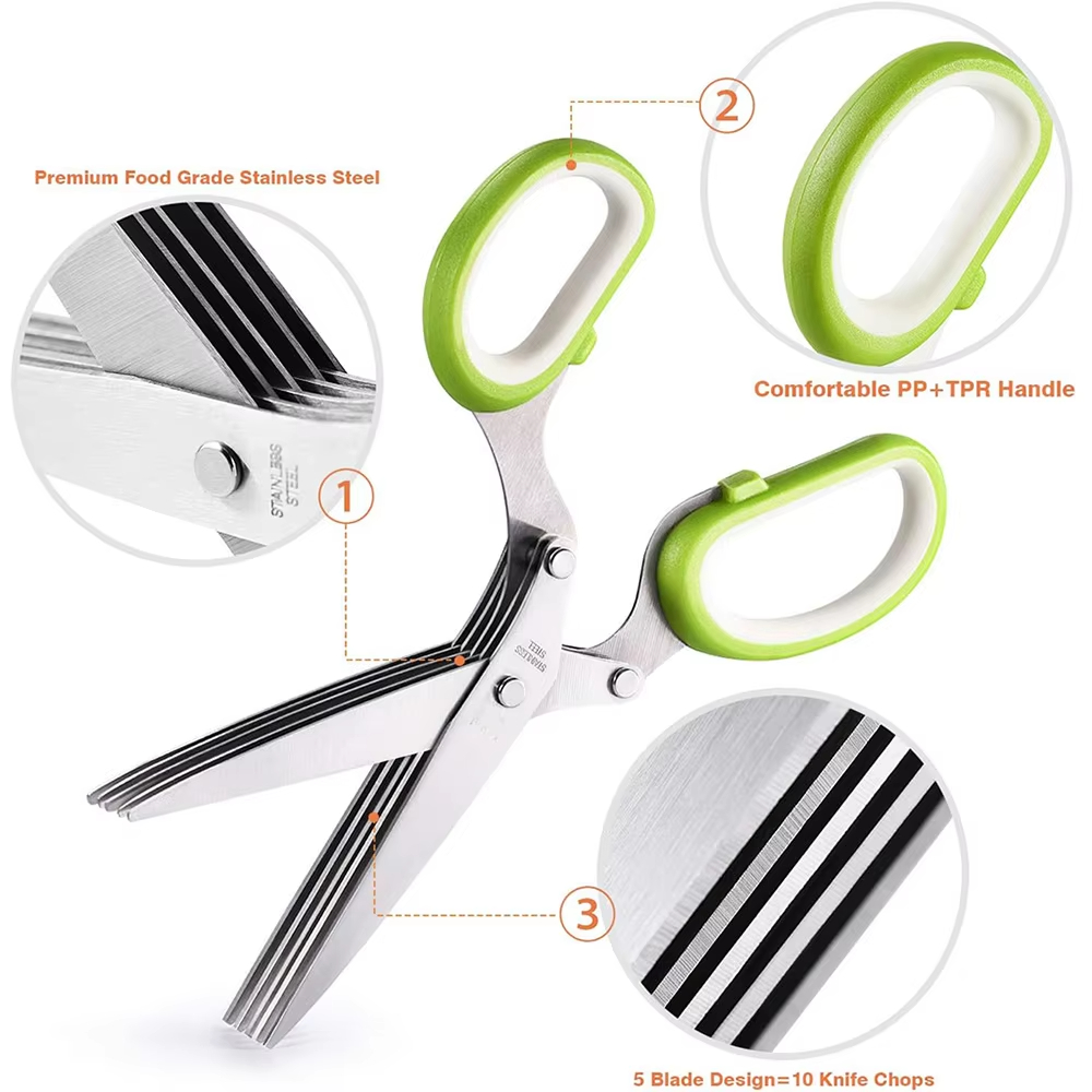 ハーブはさみ ステンレス製 5枚刃 キッチンはさみ 生鮮ハー - Herb Scissors 5 Blade のレビューと価格