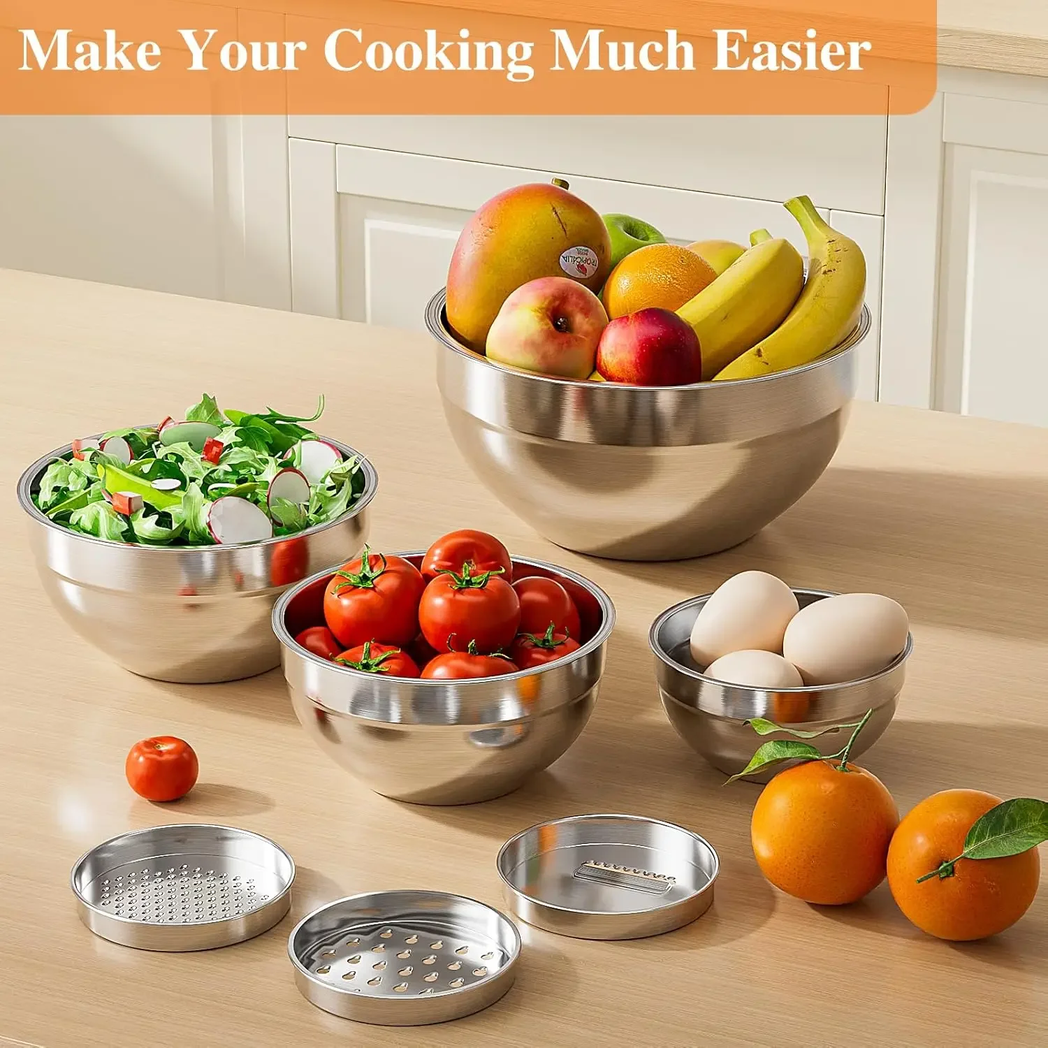 6個セット ステンレス製ミキシングボウル 密閉蓋付き 3種類 - Kitchen Gadgets Latest のレビューと価格