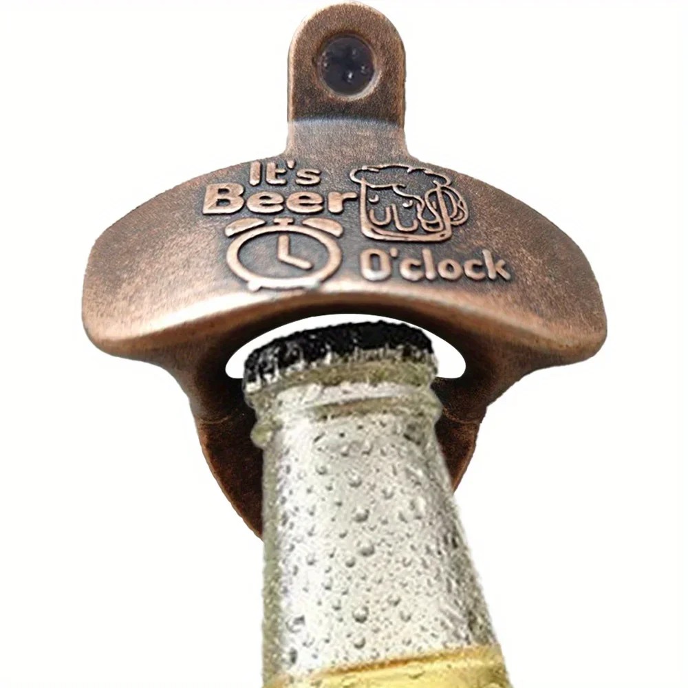 1pc それは Beer'O クロック栓抜き壁取り付けネジ付 - Kitchen Gadgets Vintage のレビューと価格