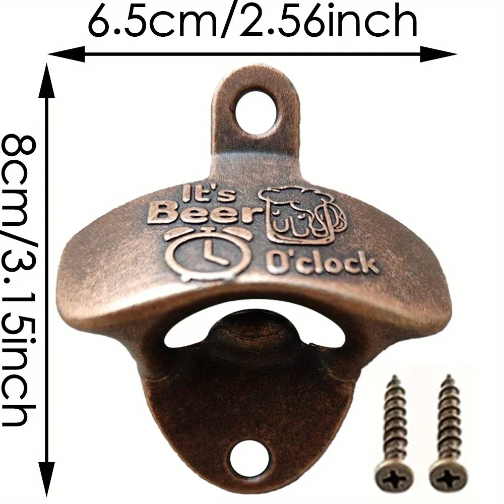 1pc それは Beer'O クロック栓抜き壁取り付けネジ付 - Kitchen Gadgets Vintage のレビューと価格