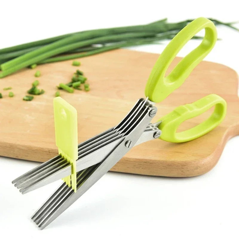 多機能ステンレス鋼キッチンはさみ、多層、ハーブはさみ、スカリ - Herb Scissors 5 Blade のレビューと価格