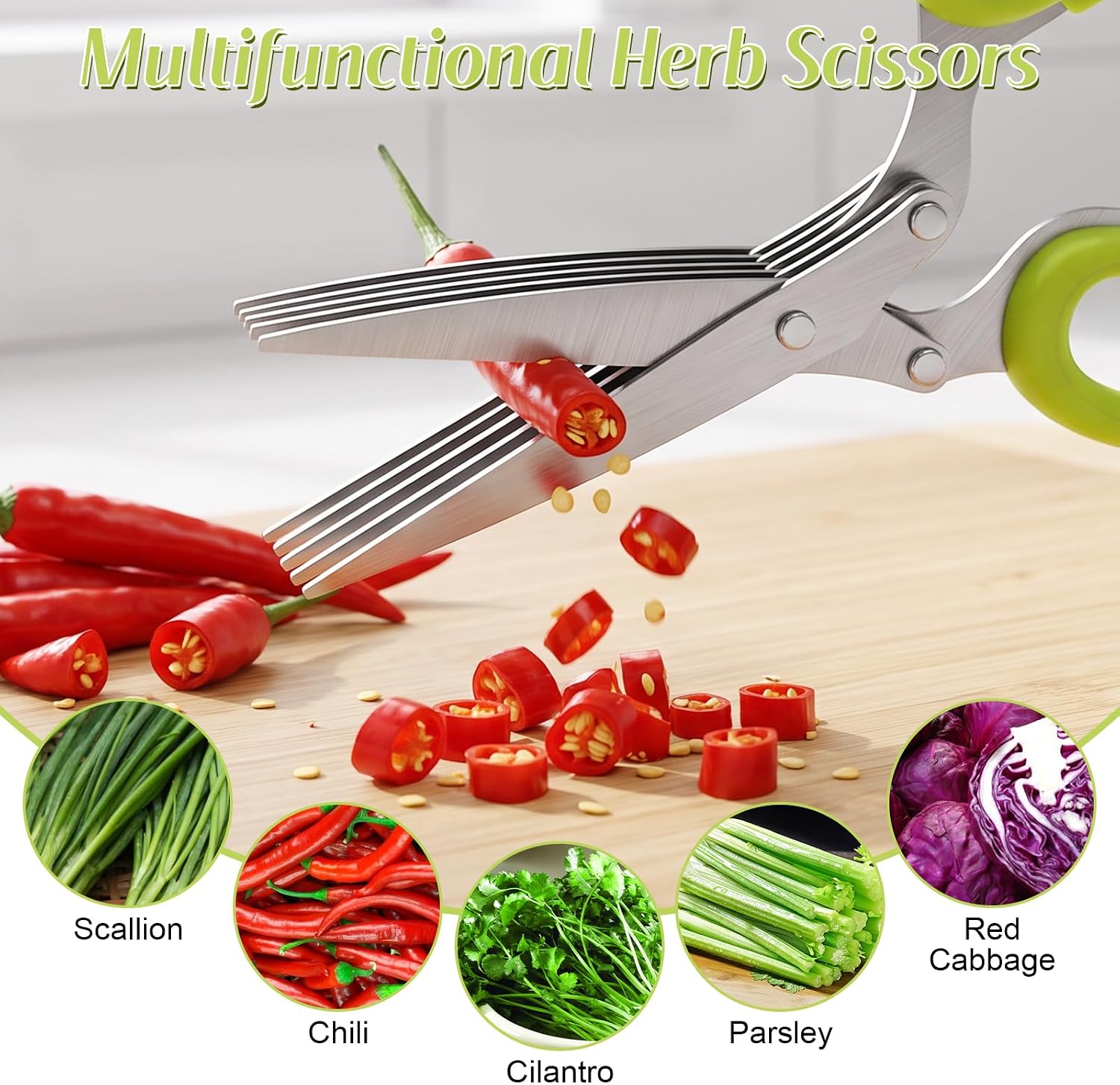 2027年新発売のハーブ用ハサミ、5枚の厚みのある鋭利な刃付 - Herb Scissors 5 Blade のレビューと価格