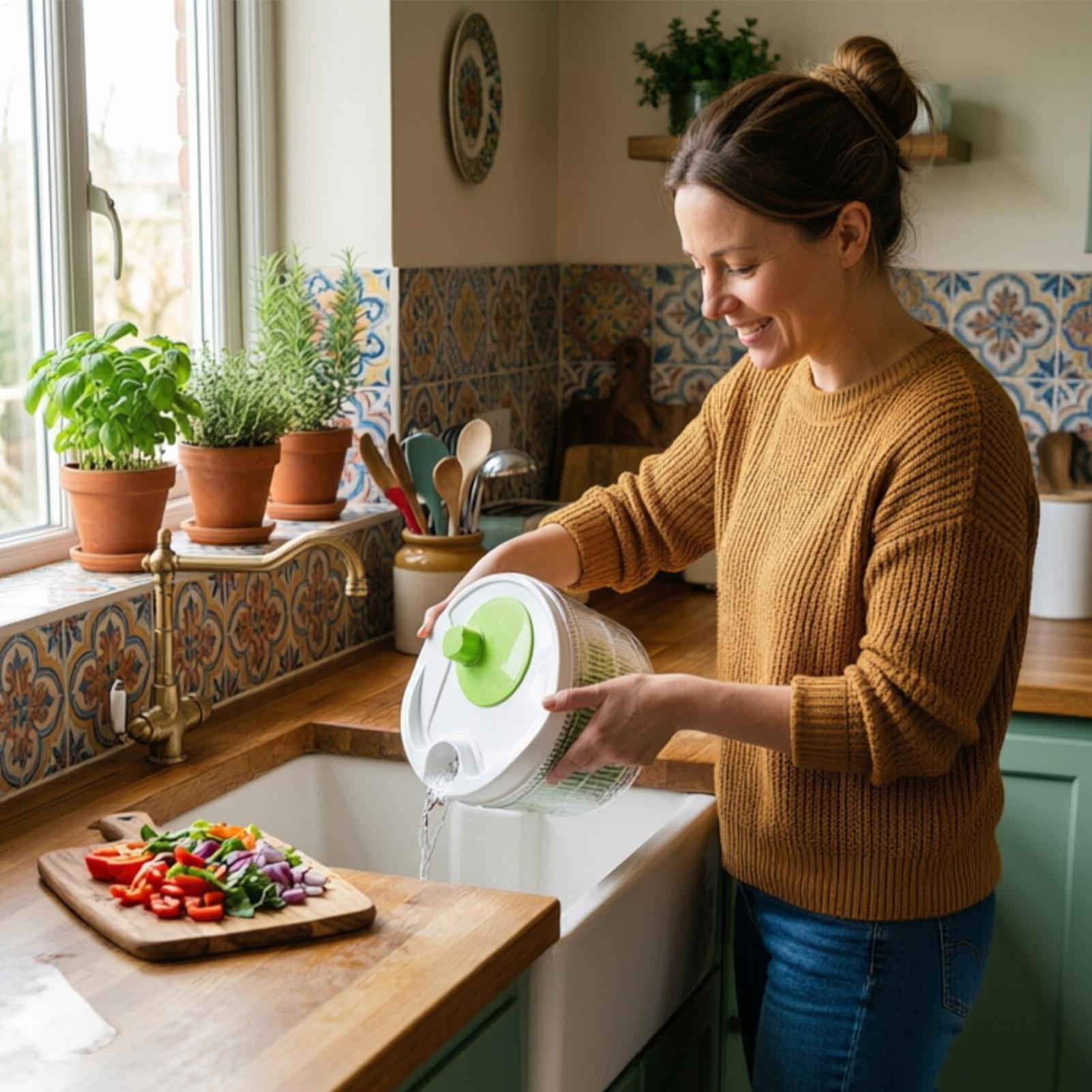 多機能家庭用手動野菜乾燥機 - フルーツ・レタス用水切りバス - Vegetable Kitchen Gadgets のレビューと価格