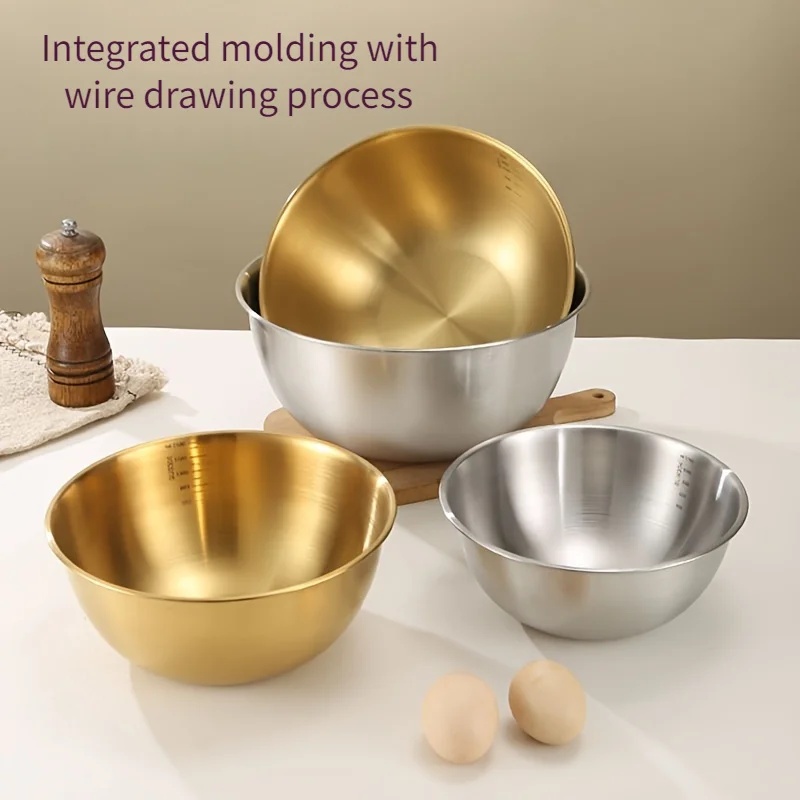 3個セット ステンレス製ミキシングボウル、混ぜる・こねる・焼 - Kitchen Gadgets Website のレビューと価格